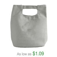 Wholesale Reusable Canvas Customized Logo Printed Folding Food Insulated Cooler Lunch Tote Bag