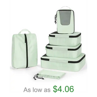 Compression Packing Cubes 6 Set Packing Cubes for Carry on Suitcases Expandable Luggage Organizer Bags Set for Travel