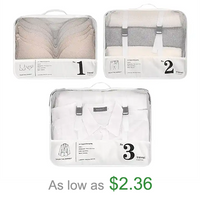 Comfortable Carrying Handle Visible Mesh Ripstop Nylon Hanging Packing Cubes 3 Pieces Set