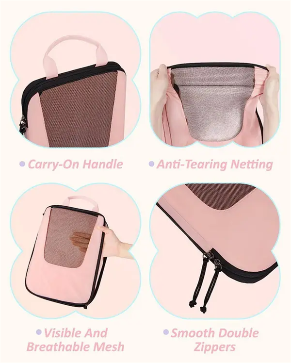 Wholesale Factory Cost Packing Cubes Travel Organizer Customize 6PCS Set Compression Packing Cubes for Travel with Shoe Bag