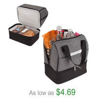 Custom Carry-on Two Compartment Portable Office Man Women Thermal Insulated Cooler Lunch Tote Bag