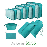 9 Pcs Waterproof Cosmetic Storage Bag Set Carry-on Suitcase Organiser Shoes Bags