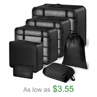 7-Piece Travel Packing Cubes Set with Foldable Laundry And Shoe Bag Lightweight Luggage Organization for Men And Women