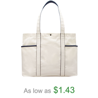 BSCI Custom Outdoor Fashion Beach Bag Large Canvas Tote Bag with Clutch