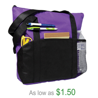 Multicolour Zipper Office School Bag Heavy Duty Mesh PocketsPolyester Walker Tote Bags