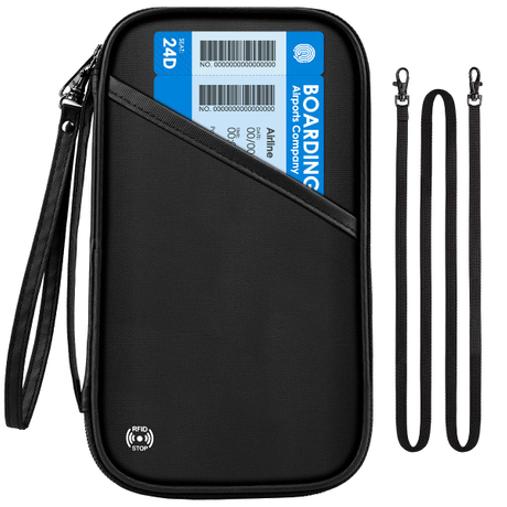 Travel Passport Holder for Family - Lightweight Portable Travel Document Organizer Passport Card Cover with Zipper Pocket