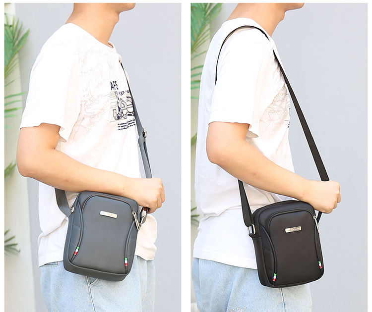 Sport Leisure Messenger Crossbody Phone Bag Custom Logo Polyester Small Sling Shoulder Bag for Men