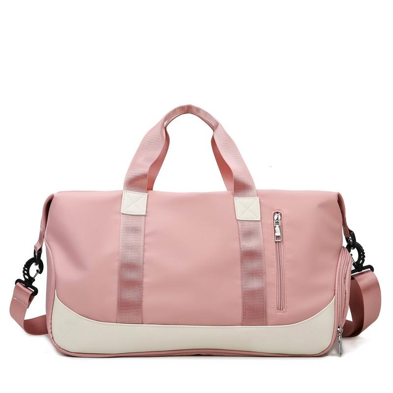 New Style Of Convenient Sports Pink Duffle Gym Bag With Shoe Compartment