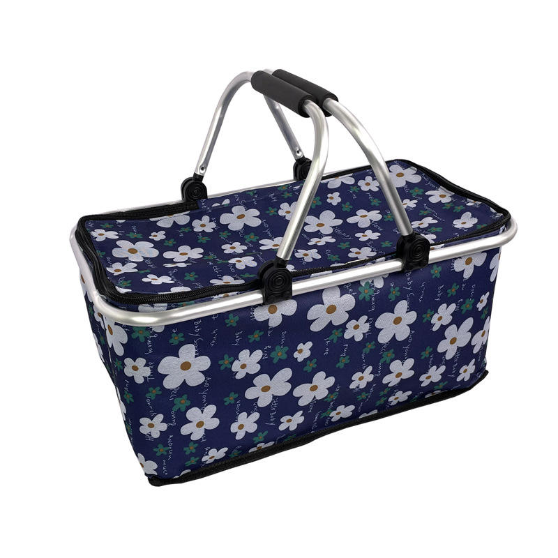 new Large Picnic Basket Shopping Travel Camping Grocery Bags Leak-Proof Insulated Folding thermal cooler basket bag