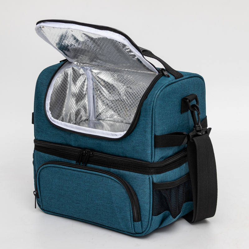 Wholesale Cooler Bag Heat sealed freezer pack lunch bag insulated marine thermal cooler bag two compartments with tableware holder