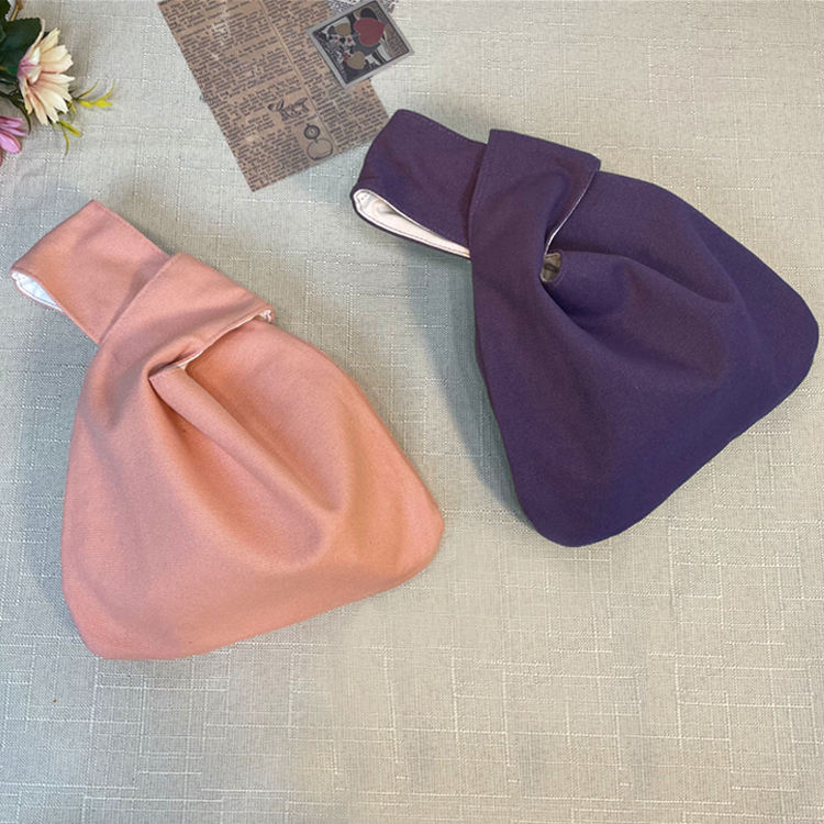 Eco Friendly Mini Portable Wrist Pouch Bag Japanese Kimino Wrist Bag Pouch Knot Closure Wristlet Bag for Women