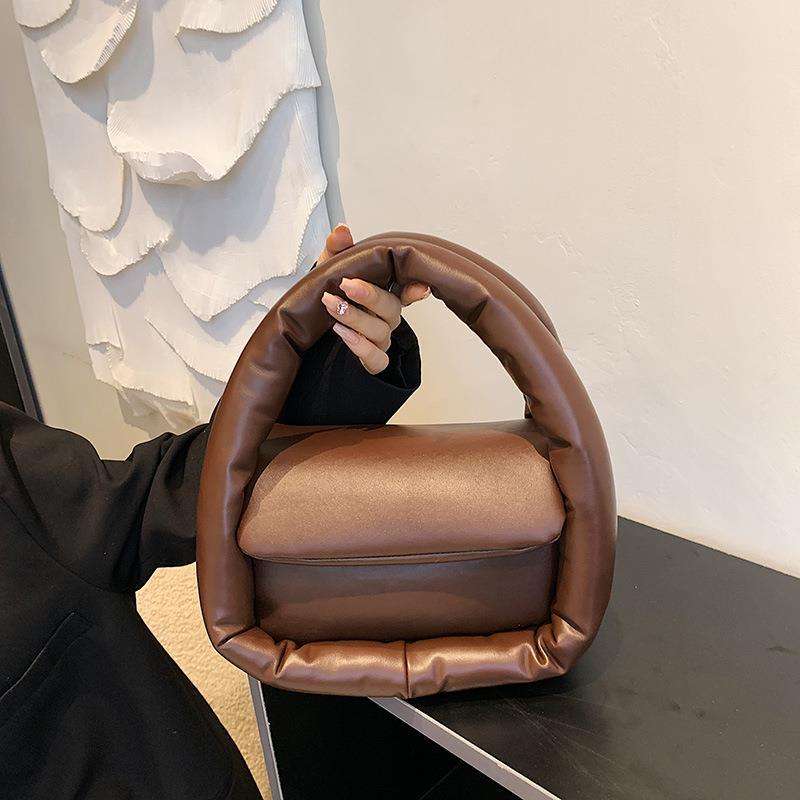 Fashion Lady Winter Down Handbag Luxury Women's Puffer Handbags Custom Puffer Tote Bag Soft Puffer Quilting Bag