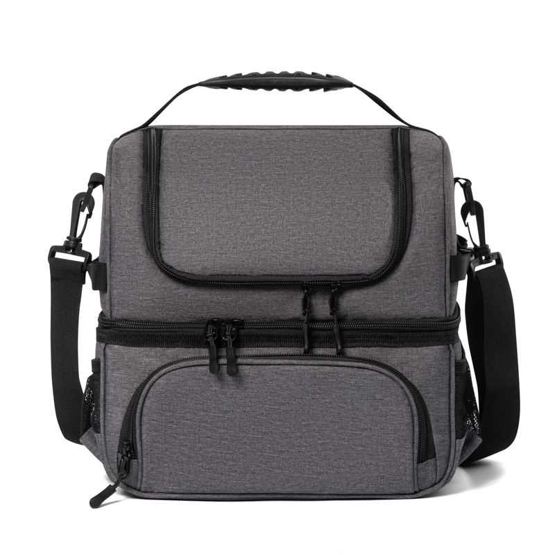 Dual compartment school picnic insulated lunch box customize waterproof travel thermal insulation cooler bag