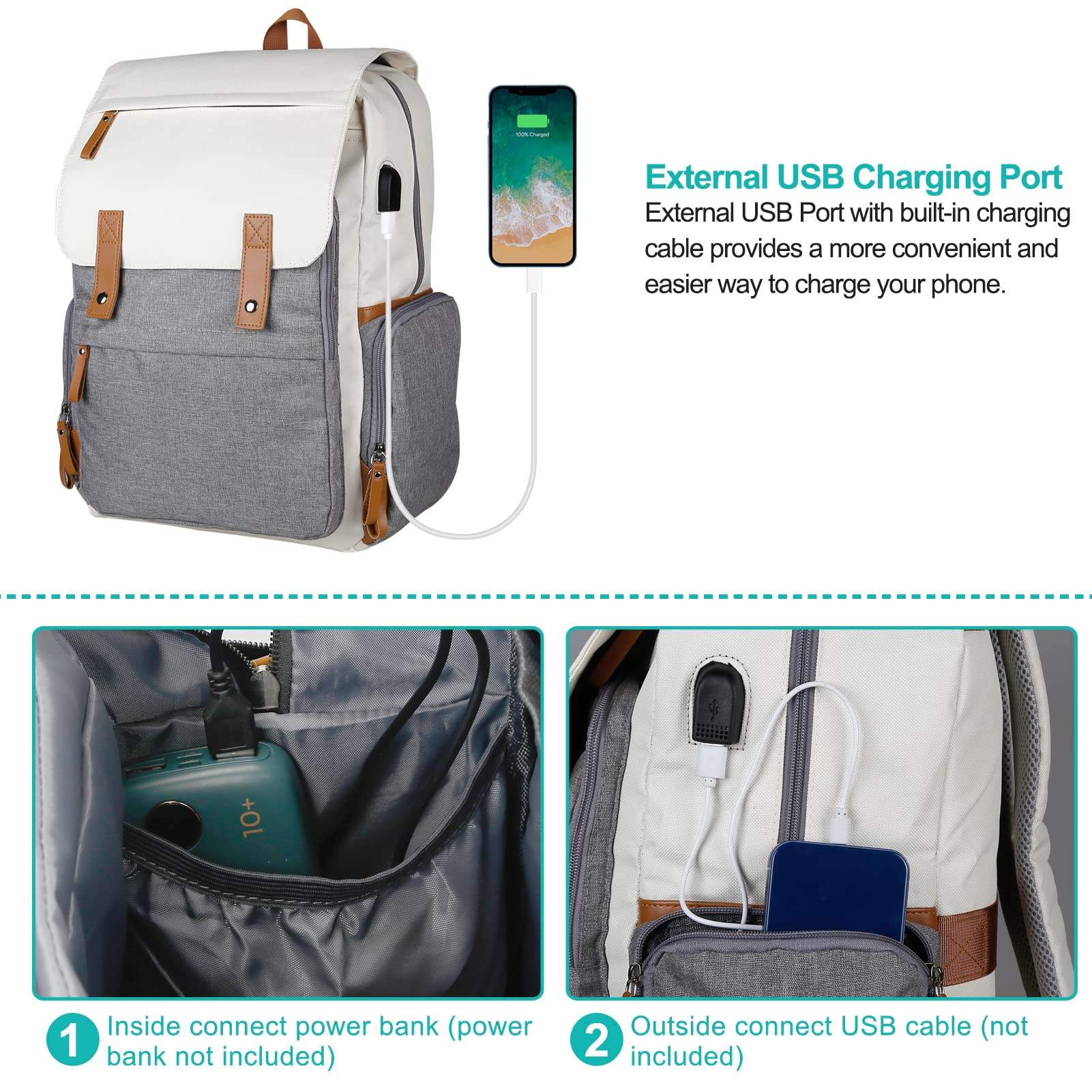 2022 Fashion water resistant bookbags unisex 15.6 inch laptop school bags backpack with usb charging port