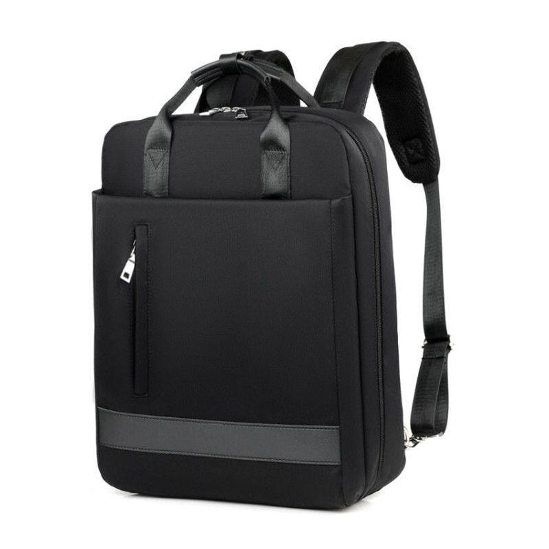 Mens black leisure water resistant school book bags waterproof laptop backpack with usb charging port