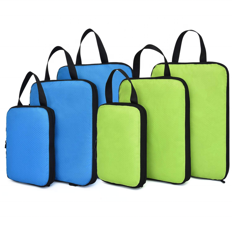 6 pieces multi-propose cloth travel luggage organizer suitcase various size compression packing cubes for travel
