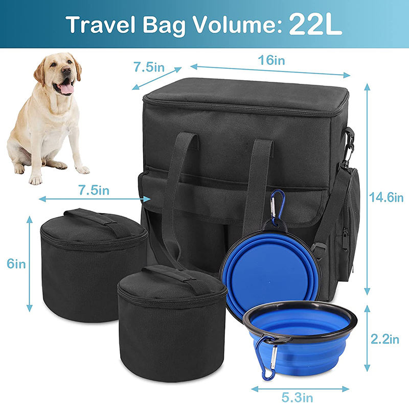Week away food storage carrier containers airline approved pets accessories tote organizer pet dog travel storage bag