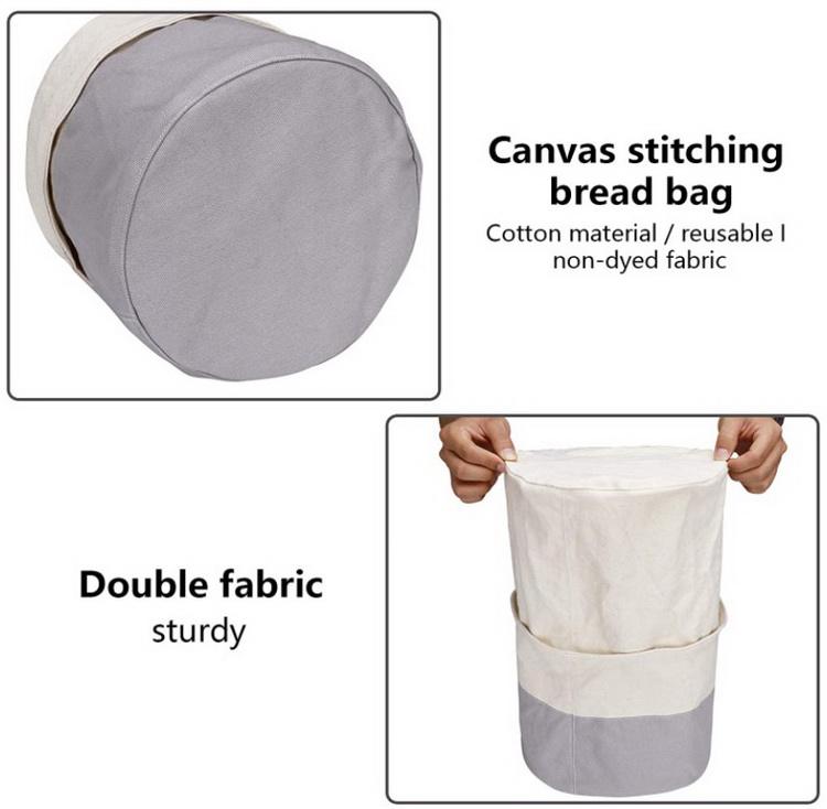 Custom Durable Reusable Round Cotton Bread Bag Holder Eco Reycled Canvas Bread Basket Storage Bag for Bread