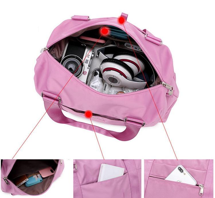 Wholesale nylon travel bag waterproof sport tote handbag duffle bags carry luggage duffle tote bag for men women