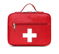 First Aid Bag Empty Emergency Treatment Medical Bags Multi-Pocket for Home School Office Car Traveling Hiking Trip Daycare Red 