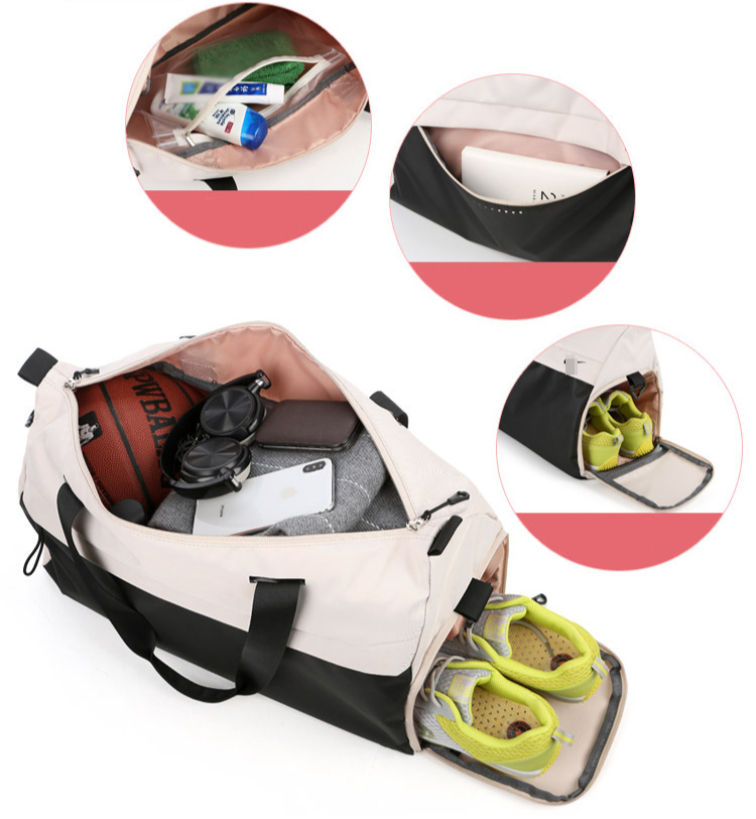 Wholesale women gym bag water resistant training bag gym large capacity spots bags for travel fitness