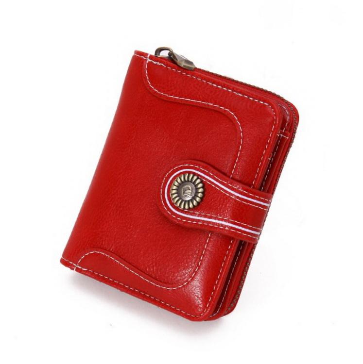 Hot Sale Luxury Short BioFold Women Wallets Travel Daily Ladies Leather Card Holder Purse Wallet with ID Window