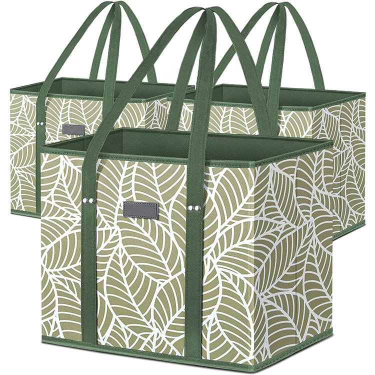 Foldable Waterproof Shopping Tote Bag Recycling Reusable Non Woven Hiking Grocery Bag Storage