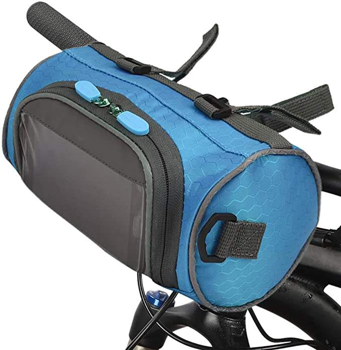 Detachable Bike Handlebar Bag Waterproof Bike Basket Bicycle Front Storage Bag with Transparent Pouch Touch Screen