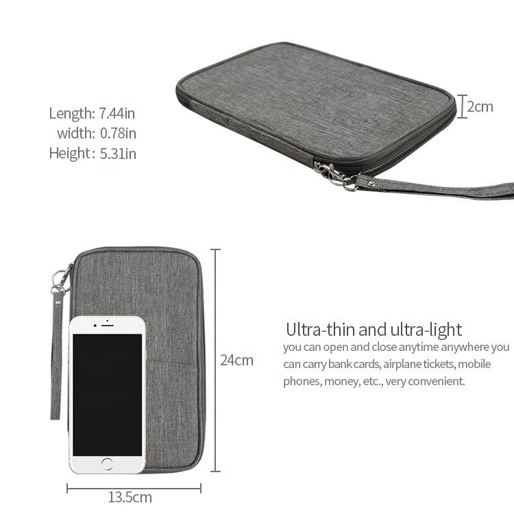 Eco Friendly RPET Material RFID Blocking Travel Document Wallet