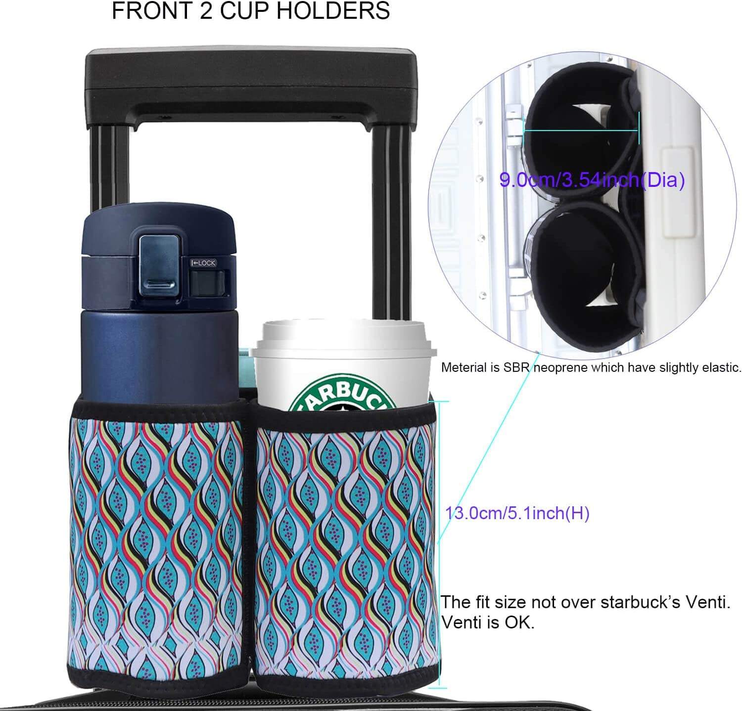 New Arrival Luggage Travel Cup Holder Custom Logo Hand Drink Holder On Suitcase Easy Storage Travel Coffee Cup Holder Wholesale
