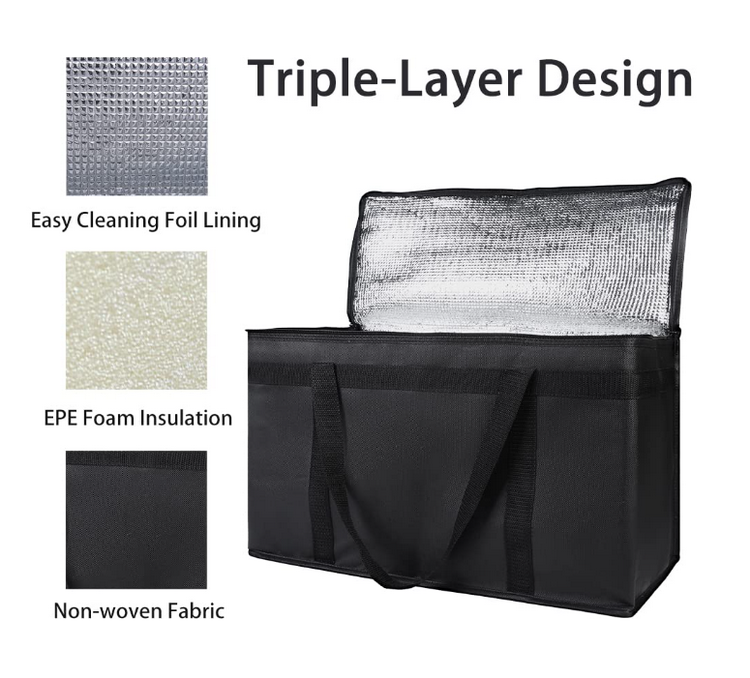 promotional cheap aluminum foil insulated bag for storage food portable carry food delivery thermal tote cooler bag