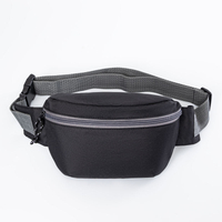 Wholesale Running Travelling Waist Bags Eco Friendly RPET Soft Small Cheap Black Bum Bag Fanny Pack Crossbody