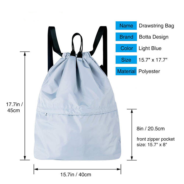 Wholesale Cheap Custom Logo Drawstring Backpack Lightweight Polyester Sport Travel Bag