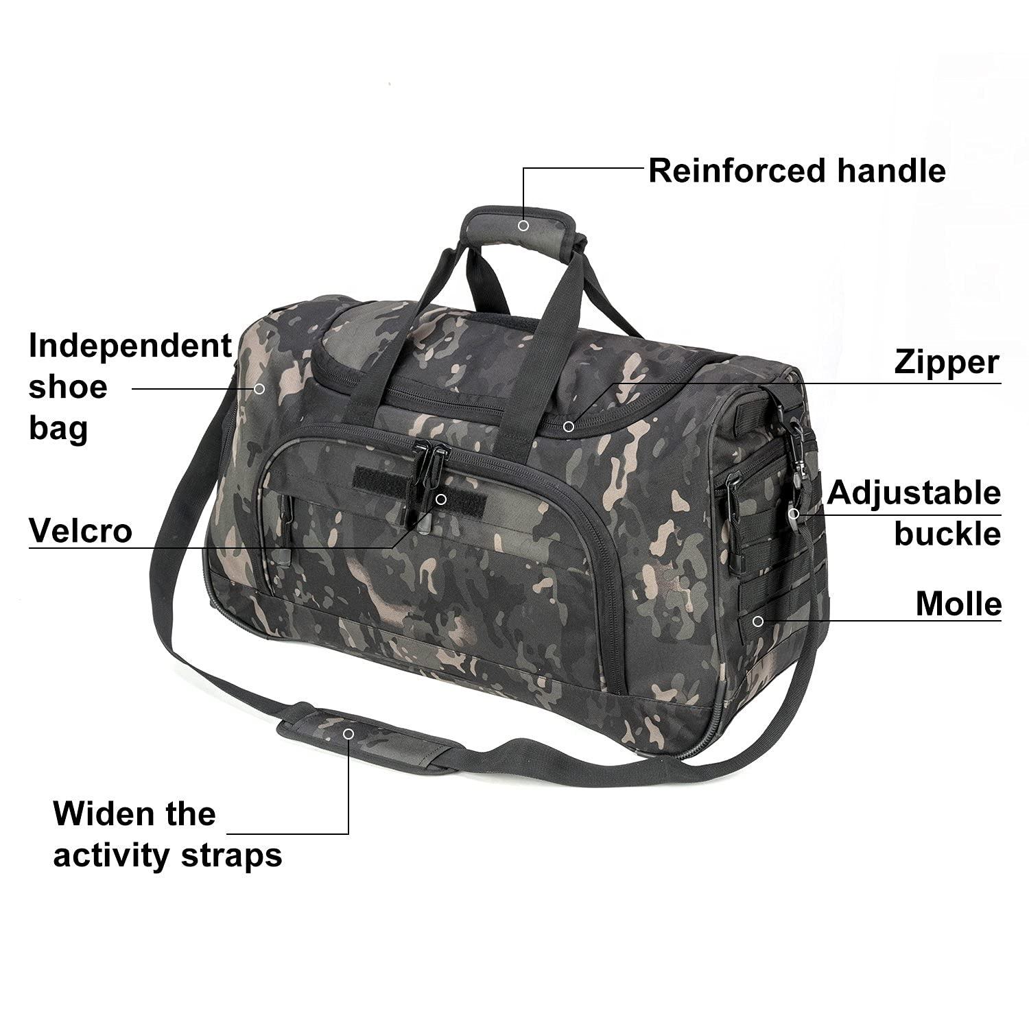 Extra Large Adjustable Strap Retro Man Sports Duffle Bag with Shoes Compartment Travel Yoga Outdoor Sports Bag