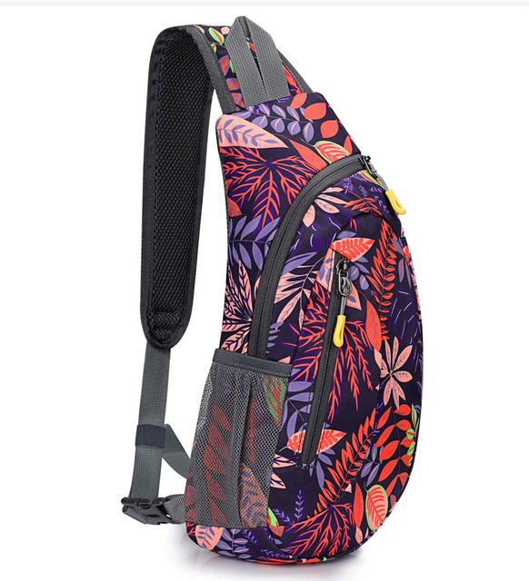 Sunflower & American Flag Sling Backpack - Crossbody Chest Bag For Travel, Hiking, Daypack Unisex