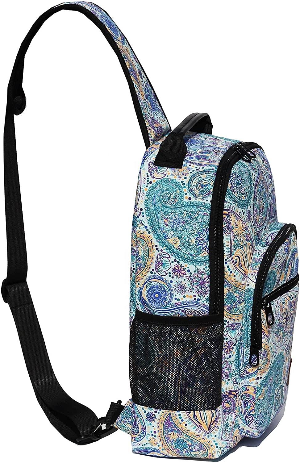 Full printing Sling Cross Body Bag Travel Hiking Casual Chest Male Small Retro Shoulder Bag