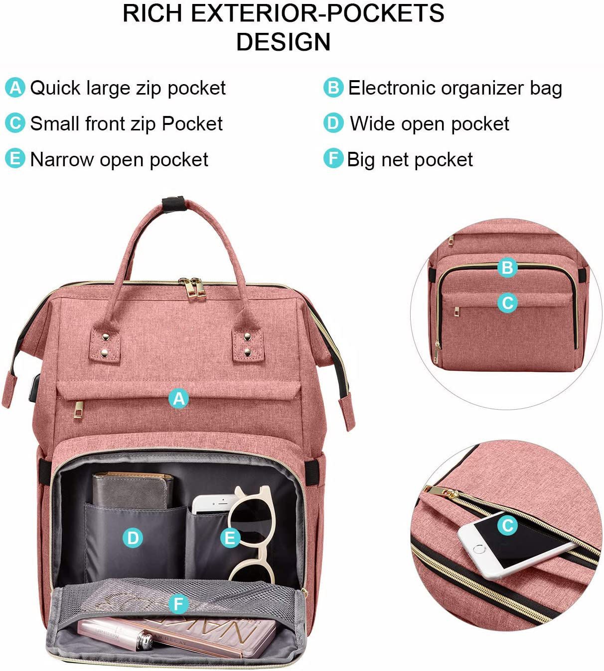 2022 Factory Custom Logo Womens Travel School Bag Backpack With Usb Port Large Cute Laptop Backpacks Wholesale