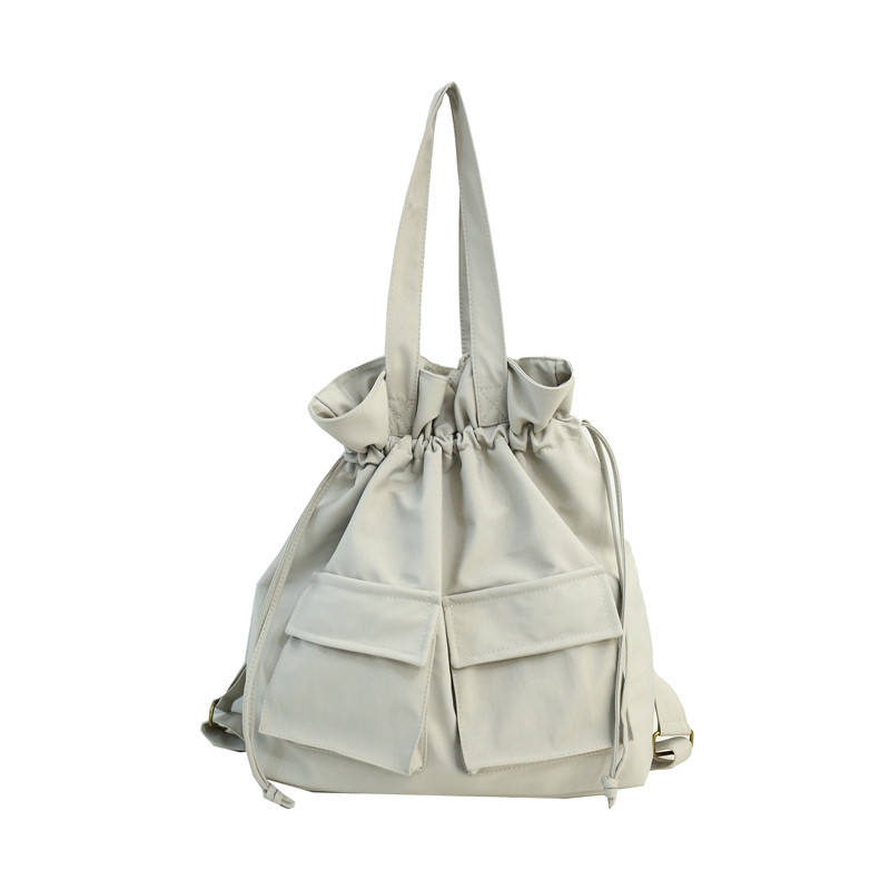 Multipurpose Drawstring Canvas Backpack Fashion Cotton Sling Shoulder Bag Girl Teenagers Big Tote Bag