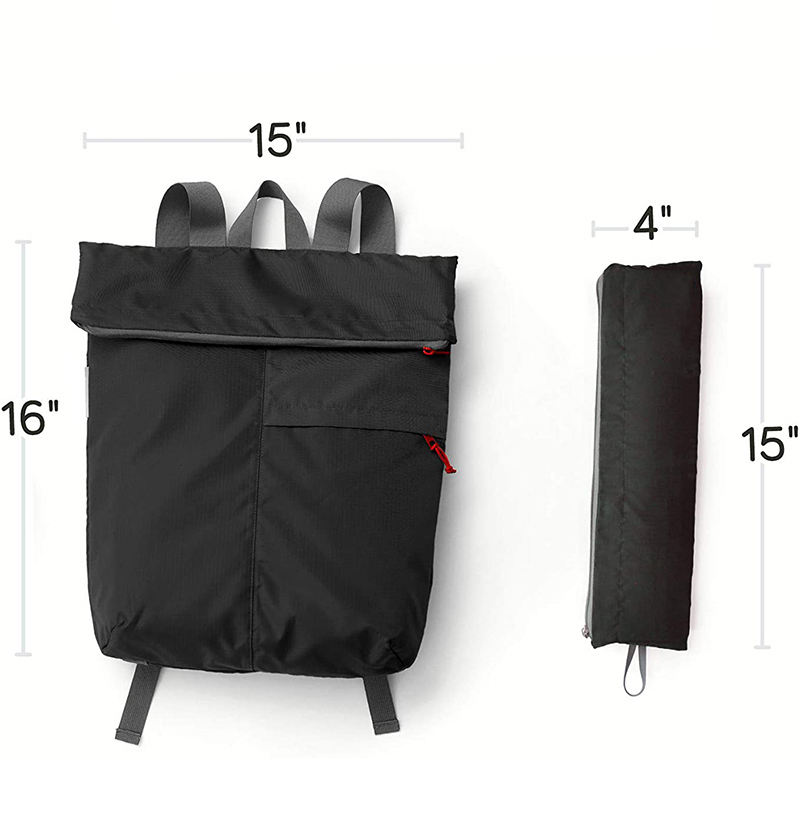 Promotion Recycled Plastic Bottle RPET Folding Hiking Back Pack Ultralight Foldable Backpack Packable Daypack Bag