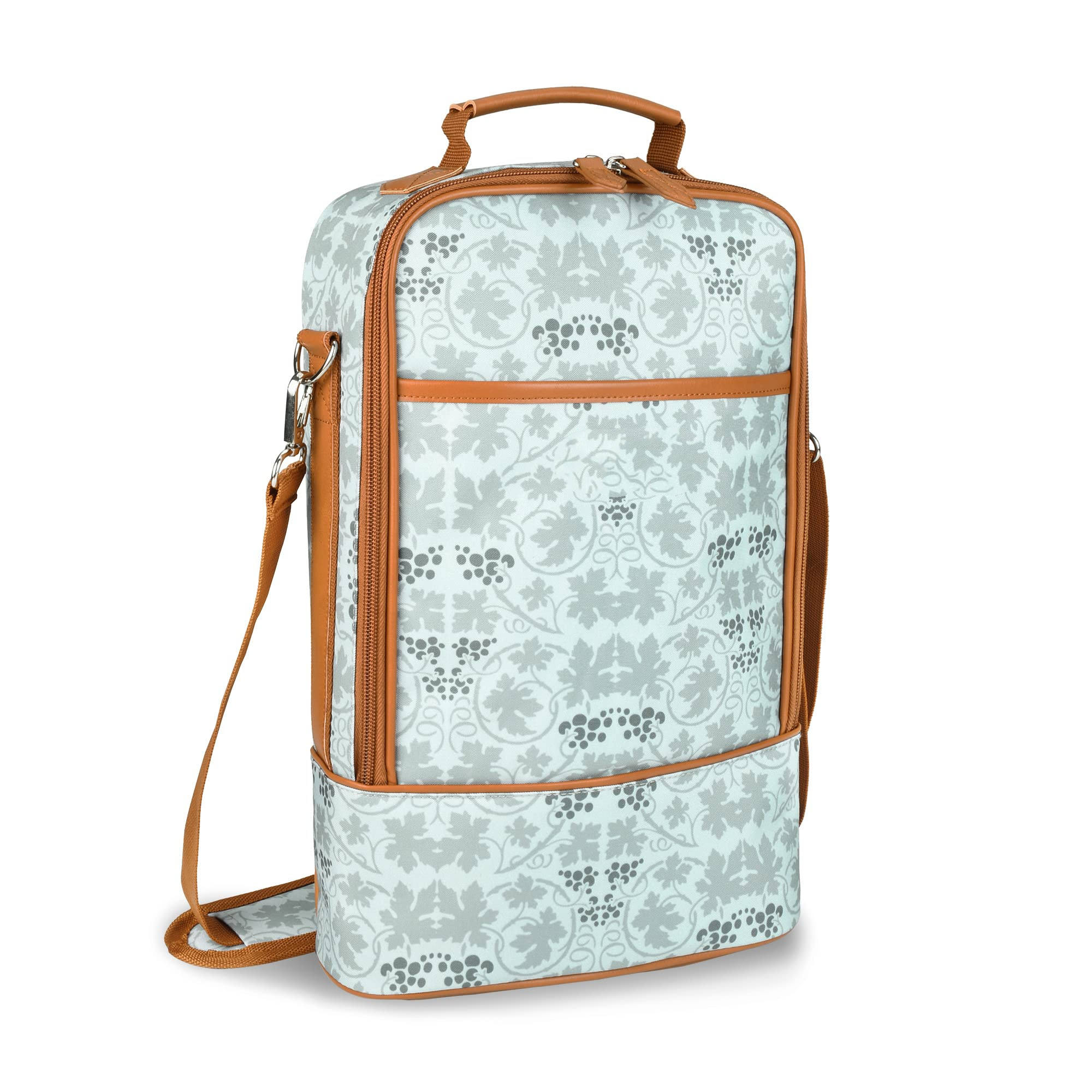 Custom logo Insulated 2 Bottle thermal Wine Tote cooler Bag Carrier padded shoulder strap for men women gift with dividers