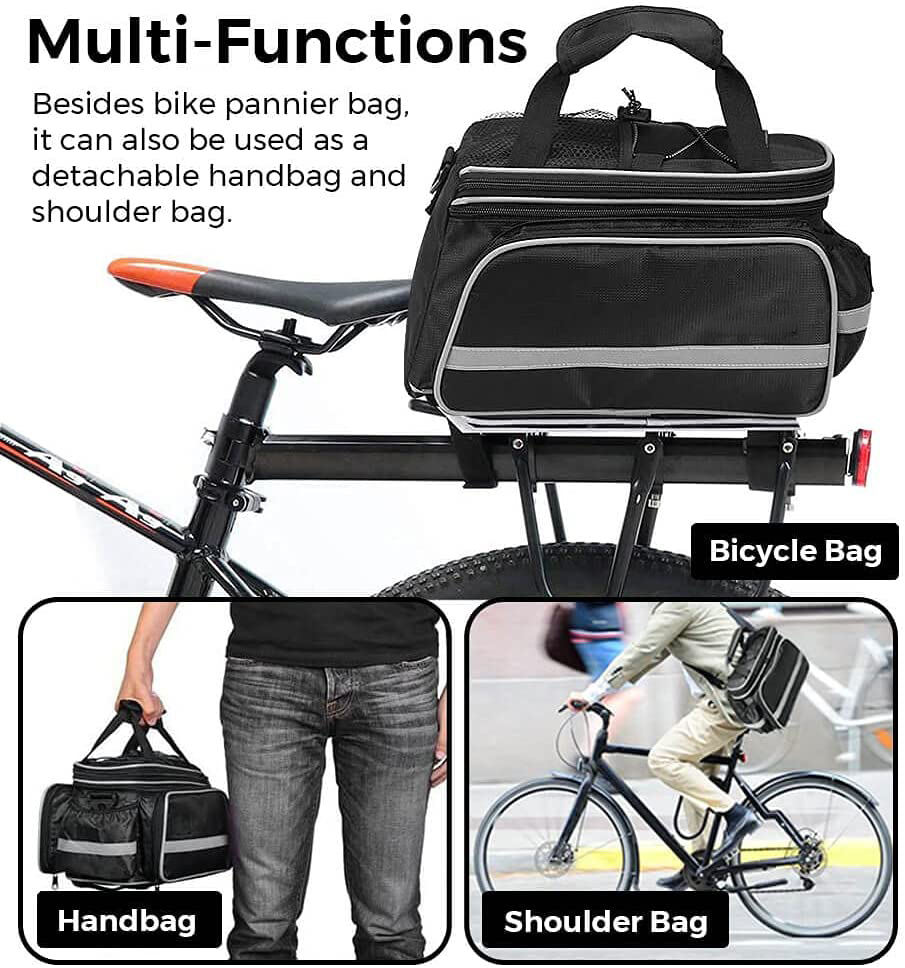 Hot Sell Large Capacity Waterproof Saddle Bike Trunk Bag Multifunction Bicycle Rear Seat Pannier Carrier