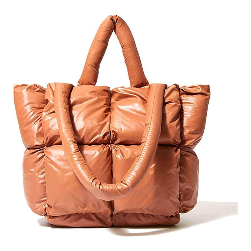 Custom Logo Nylon Metallic Puffer Tote Quilted Bag 2022 Small Puffer Chic Designer Bags Women Handbags