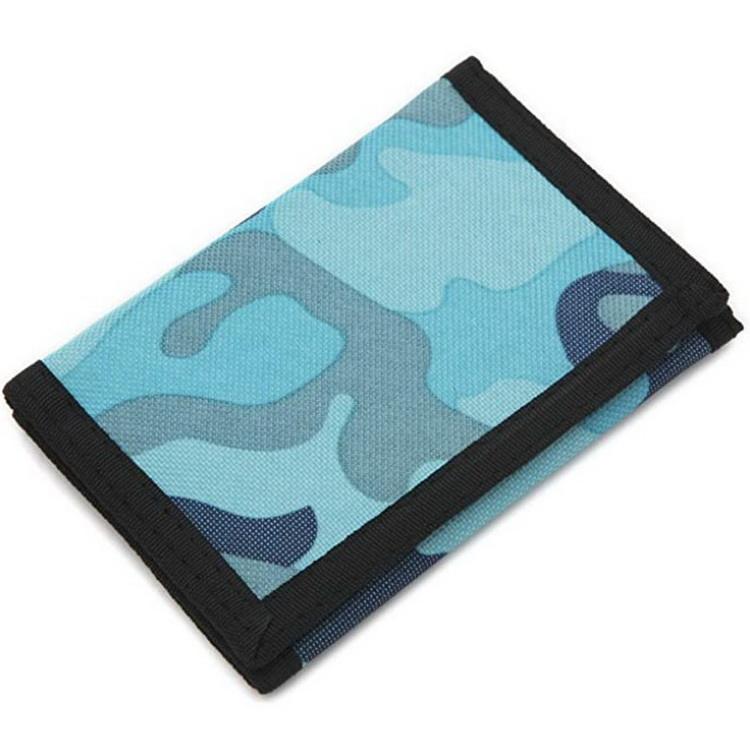 Wholesale Camo Boys Kids Fashion RFID Credit Card Holder Case Portable Trifold Wallet with Keychain