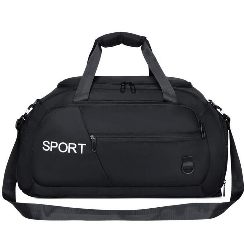 Custom logo color nylon waterproof fitness gym duffel bags women men duffle backpack straps travel sport bag
