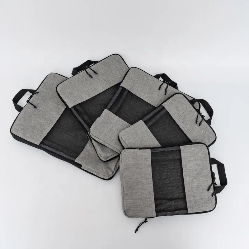 5 Pieces Travel Organizer Expandable Packing Cubes Set Luggage Cloth Storage Portable Compression Packing Cubes