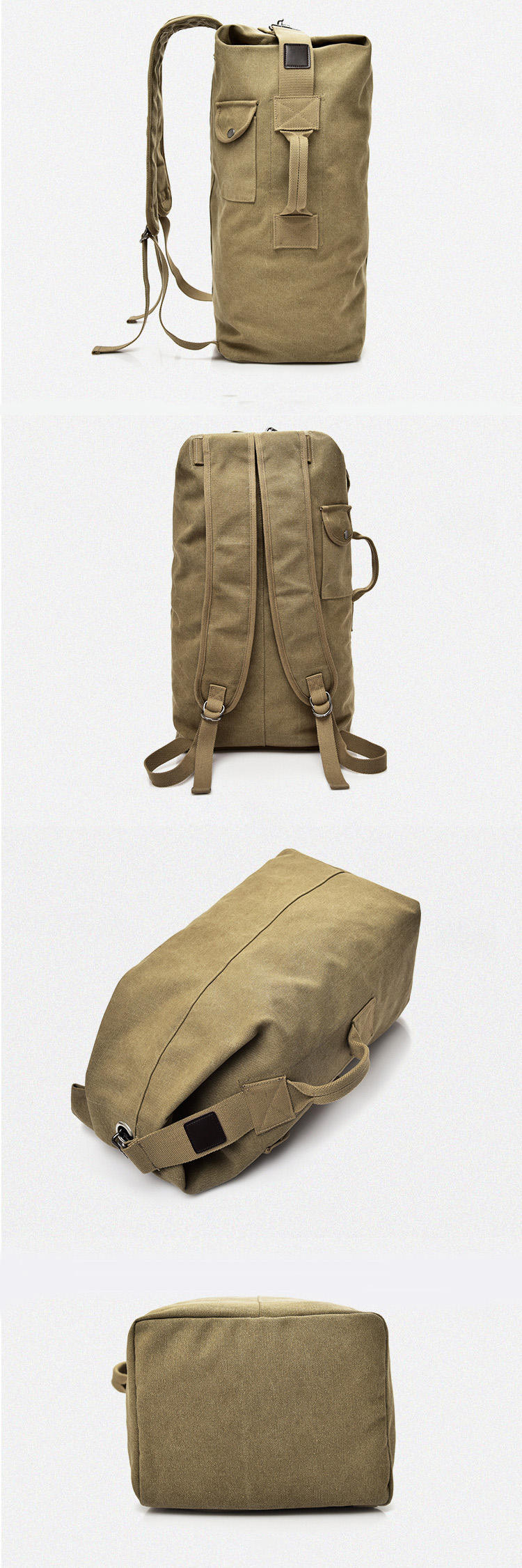Backpack custom cotton canvas backpacks canvas backpack bag wholesale for men women high capacity customized logo
