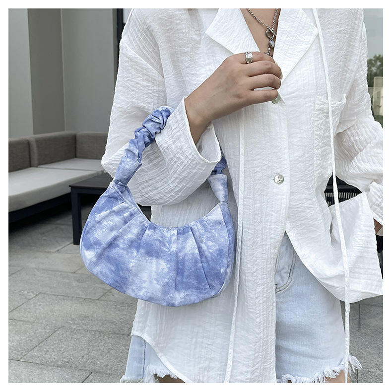 Womens Pouch Chunky Strap Pleated Dumpling Crossbody Bag Cloud Handbag Soft Clutch Purse Shoulder Underarm Dumpling Bag