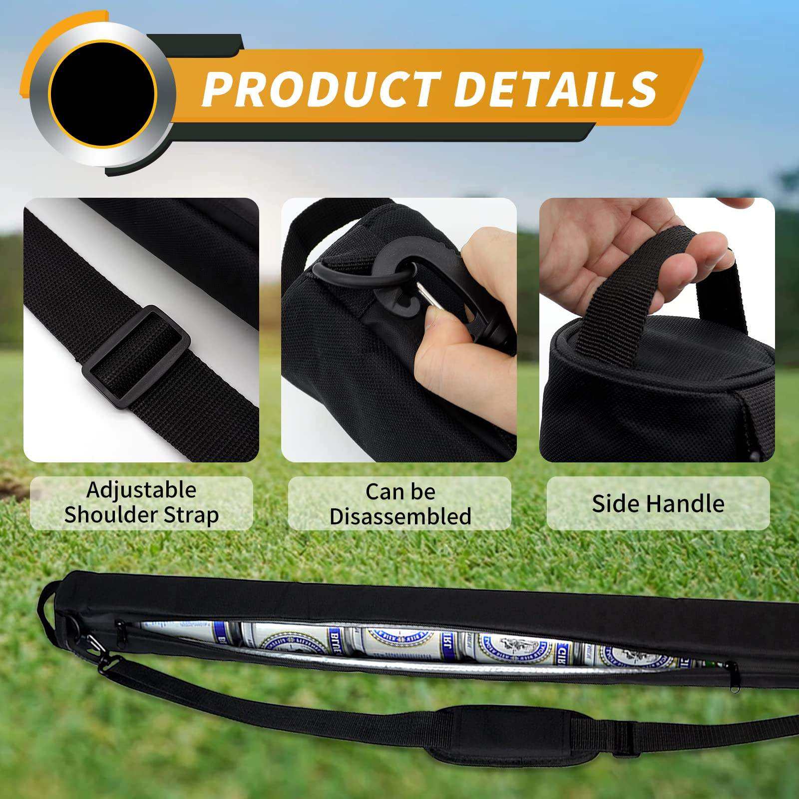Black Golf 7 Can Cooler Sleeve thermal Insulated Beverage Cooler sleeve for Golf bag