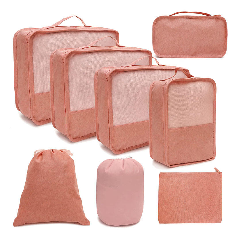 Waterproof durable 8 pcs set clothes bags cosmetic bag pack travel packing cubes for luggage