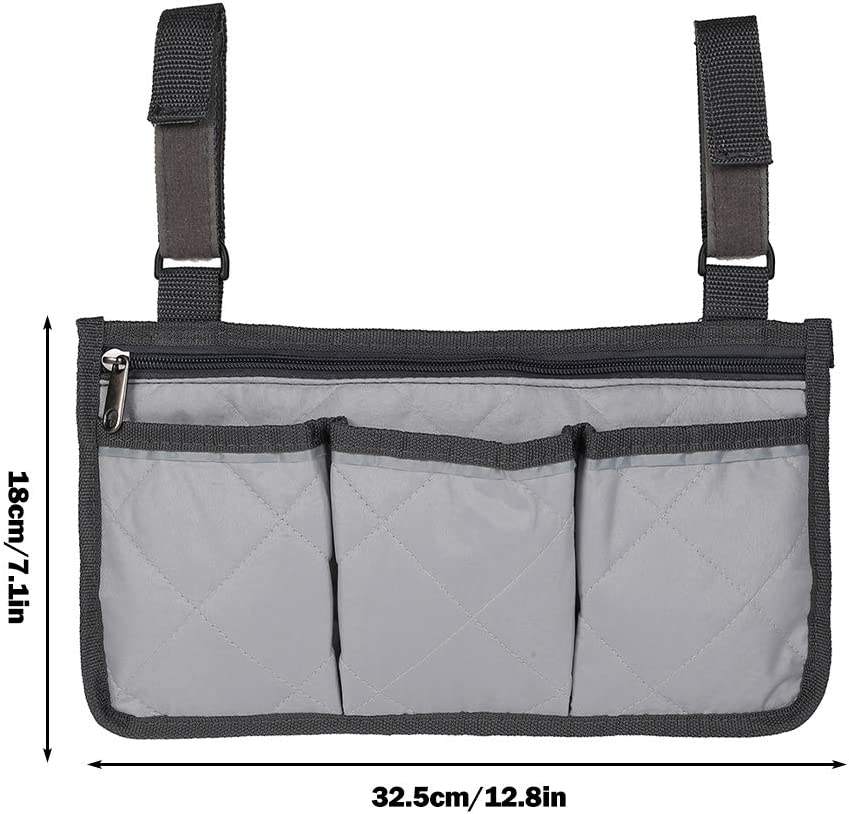 Multi-functional Armrest Accessories Wheelchair Pouch Bag Waterproof Organizer Medicine Ziplock Bag